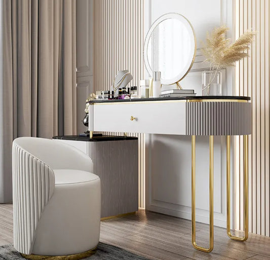 Quartz plate alloy dressing table suitable for small apartments