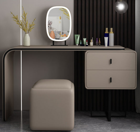 Warm Leather Retractable Dressing Table